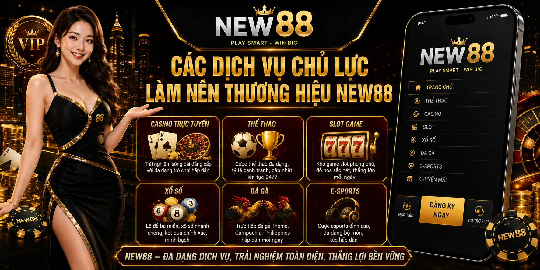 NEW88 – Link Vào NEW 88 Chính Thức - Tải APP Miễn Phí 12 Các dịch vụ chủ lực làm nên thương hiệu NEW88
