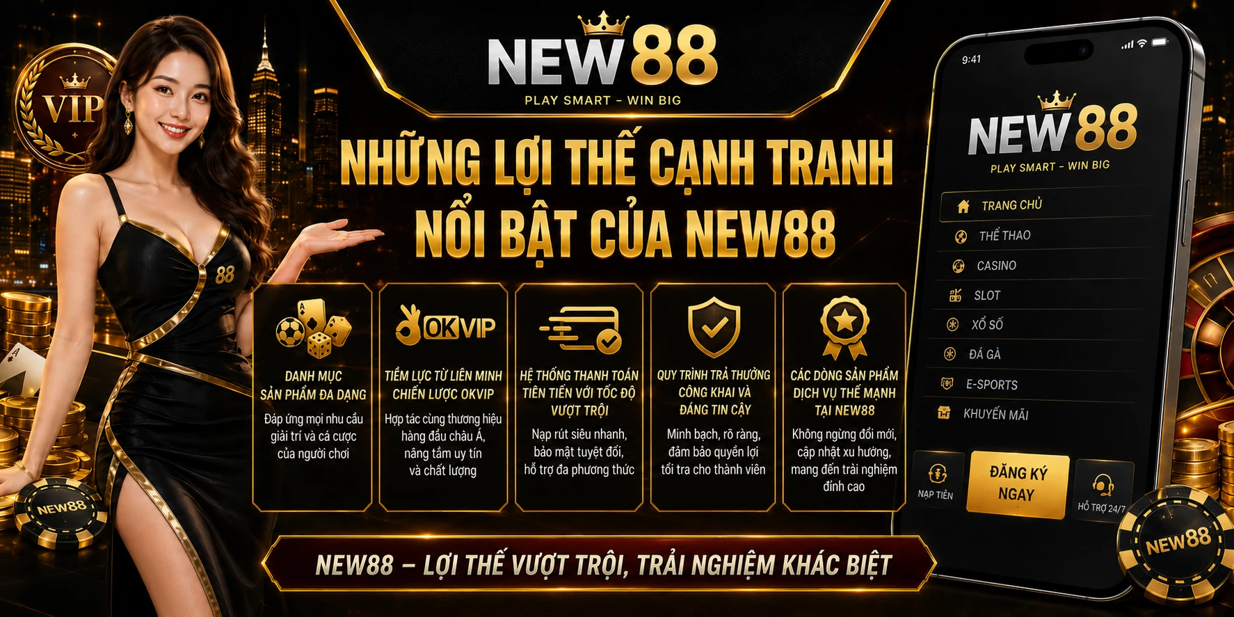 NEW88 – Link Vào NEW 88 Chính Thức - Tải APP Miễn Phí 11 Những lợi thế cạnh tranh nổi bật của NEW88