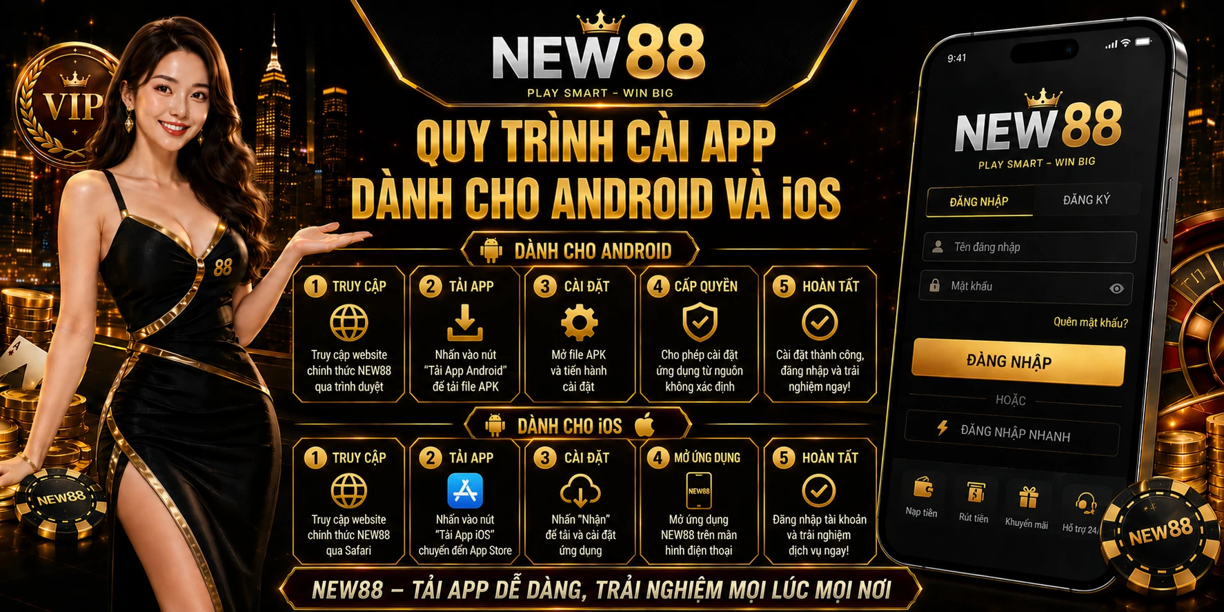 NEW88 – Link Vào NEW 88 Chính Thức - Tải APP Miễn Phí 14 Quy trình cài app dành cho Android và iOS